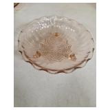 1-PINK FOOTED BOWL, 1 PINK LACE BOWL SOME DAMAGE