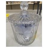 CRYSTAL JAR W/LID  6" DIAMETER X 6" TALL