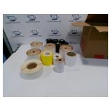 BOX OF THERMAL LABEL PRINTER RIBBONS AND LABELS