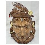 McCoy Native American Head Cookie Jar, note