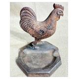 Cast Iron Rooster Bank & Ashtray