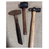 3) Hammers, assorted