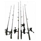 Fishing Rods w/Reels Assorted Brands, 6