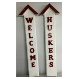 Wooden Welcome Huskers Wall Signs