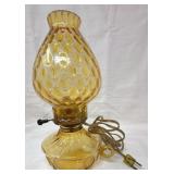 Coin Glass Electric Courting Lamp, Fostoria, Amber