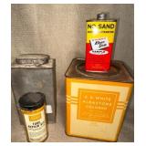 Vintage Metal Tin Cans, 4