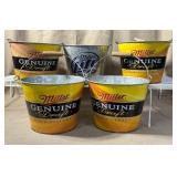 Miller Beer Metal Buckets, 5