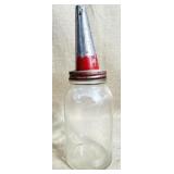 Glass Jar with Metal Oil Spout Lid