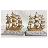 Old Ironsides Cast Iron Bookends