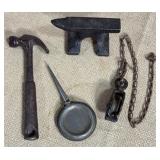 Banjo-style Thumb Oiler, Small Hammer & Anvil
