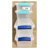 Plastic Storage Containers, assorted sizes, 4