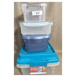 Plastic Storage Containers, assorted sizes, 4