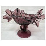 Beaded Amethyst Compote, Fenton LG Wright