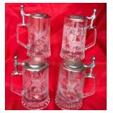 ALWE West German Crystal Beer Steins, 4