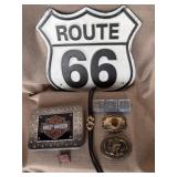 Route 66 Sign, Harley-Davidson Cards in tin