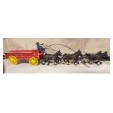 Cast Iron Horse Drawn Wagon Toy