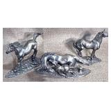 Lorne McKean Pewter Horse Figures lot of 3