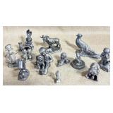 Small Pewter Figurines by Various Makers, 13 pcs
