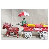 Coca-Cola Horse-Drawn Wagon Cast Iron Toy