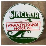 Sinclair Motor Oil Porcelain Reproduction Sign 12'