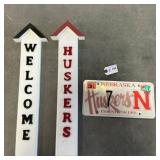 Nebraska Huskers Signs & License Plate