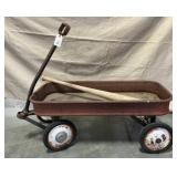 Metal Wagon & Wooden Baseball Bat