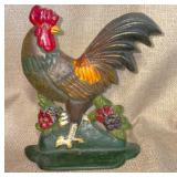 Cast Iron Rooster Doorstop 8.5'