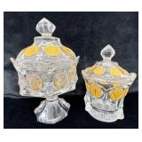 Coin Glass Wedding Bowl & Candy Dish w/lids,