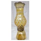 Coin Glass Electric Coach Lamp, Fostoria, Amber