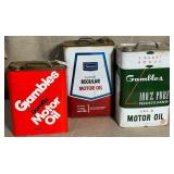 Metal Motor Oil Cans, 3