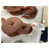 4) Pulley Block Hooks, Various Makers