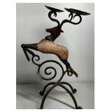 Metal & Wood Deer Candle Holder