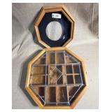 Octagonal Wood and Glass Display Case