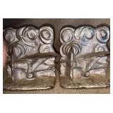 Cast Iron Airplane Bookends, Pair