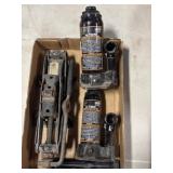 3) Jacks: 4-Ton & 2-Ton Bottle Jacks & Scissor
