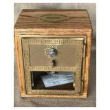 Oak & Brass U.S. Post Office Door Bank