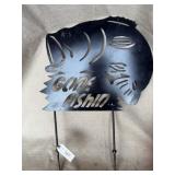 Metal 'Gone Fishin'' Yard Sign