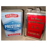 Metal Oil & Antifreeze Cans, 2