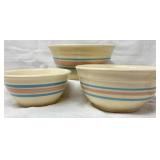 Ovenproof USA Stoneware Mixing Bowls Set of 3