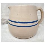 Stoneware Pitcher with Blue Bands 7'