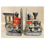 Cast Iron Locomotive Bookends