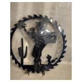 Metal Saw Blade Cowboy Art Sculpture