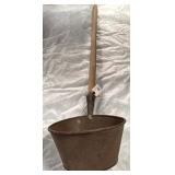Metal Bucket Ladle w/wooden handle, vintag