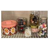 Old Buttons in Jars & Tin
