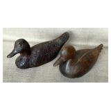Carved Wood Duck Figures, 2