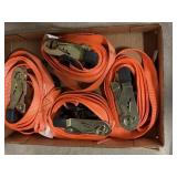 4) Orange Ratchet Tie Down Straps