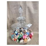Glass Apothecary Jar w/Spools