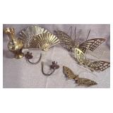 Brass Wall Decor: Fans & Butterflies