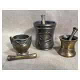Bronze Pharmacy Mortar & Pestles, 3