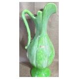 Royal Haeger Green Ceramic Ewer w/foil label